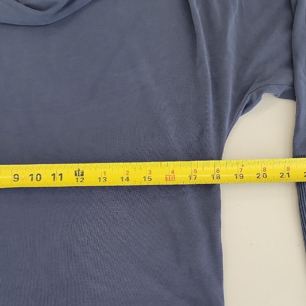 Soft Surroundings Drape Neck Long Sleeve Tee Blue Size S - Picture 11 of 13